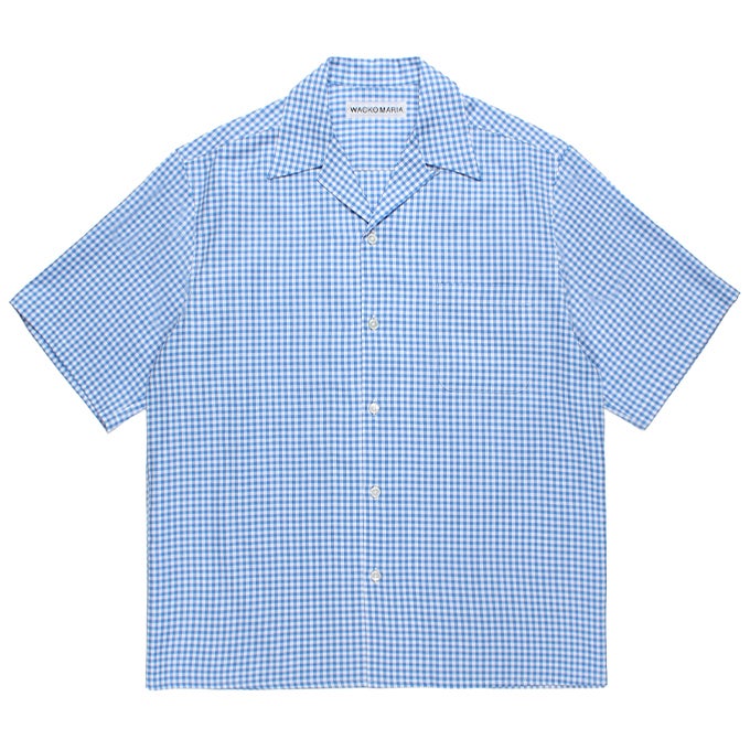 WACKO MARIA BEZ TEKSTIL / GINGHAM CHECK OPEN COLLAR SHIRT
