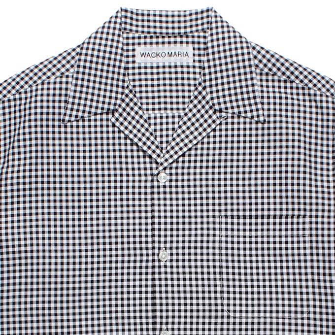 WACKO MARIA BEZ TEKSTIL / GINGHAM CHECK OPEN COLLAR SHIRT