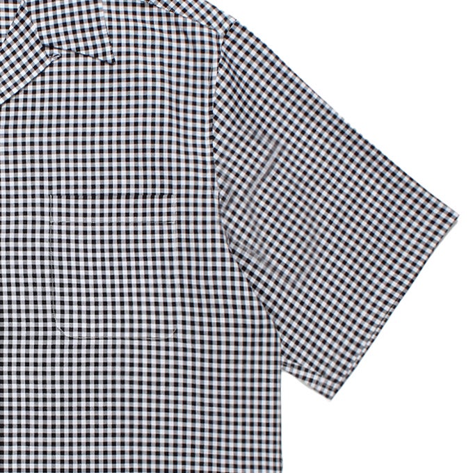 WACKO MARIA BEZ TEKSTIL / GINGHAM CHECK OPEN COLLAR SHIRT