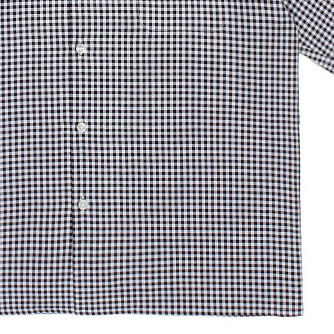 WACKO MARIA BEZ TEKSTIL / GINGHAM CHECK OPEN COLLAR SHIRT