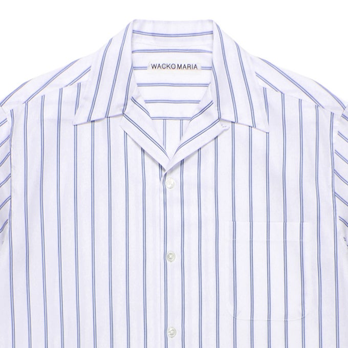 WACKO MARIA BEZ TEKSTIL / STRIPED OPEN COLLAR SHIRT | LOCKSTOCK/STLIKE