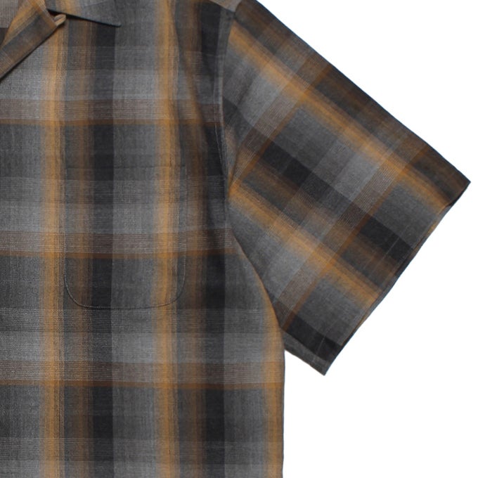 WACKO MARIA OMBRE CHECK OPEN COLLAR SHIRT S/S ( TYPE-1