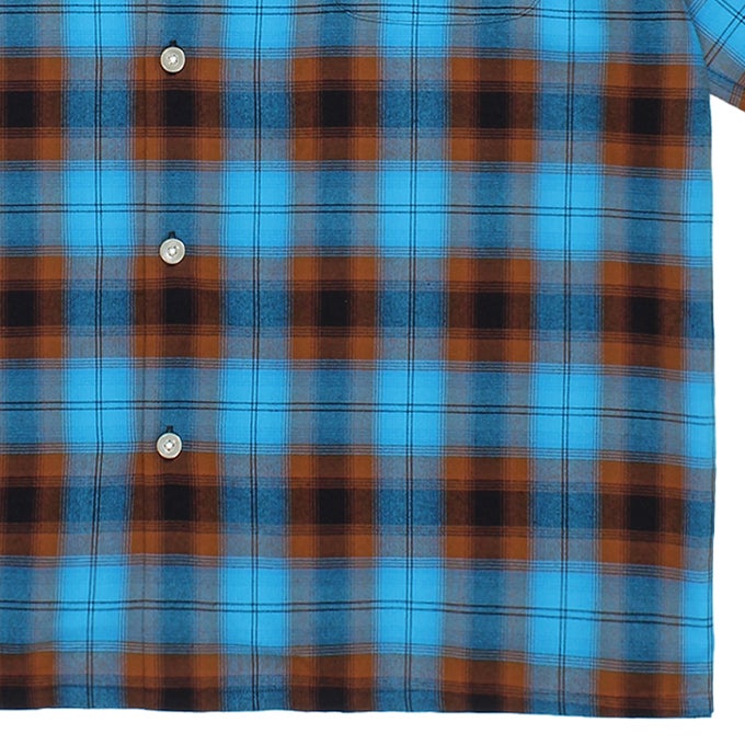 WACKO MARIA OMBRE CHECK OPEN COLLAR SHIRT S/S ( TYPE-2