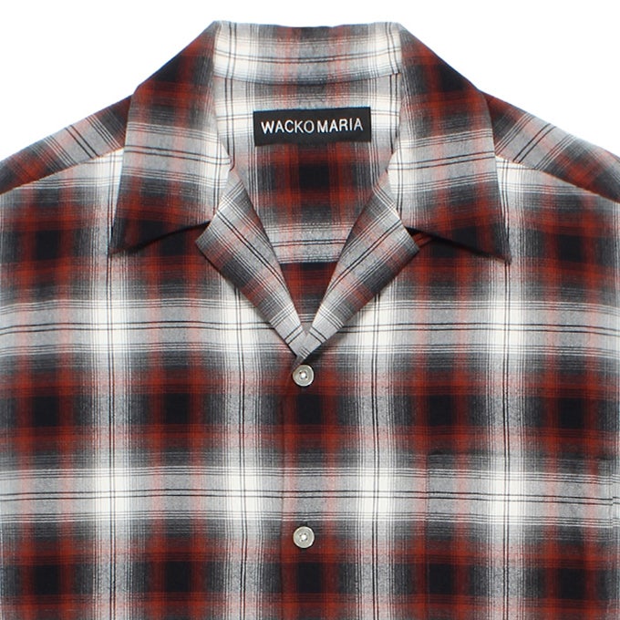 WACKO MARIA OMBRE CHECK OPEN COLLAR SHIRT S/S ( TYPE-2