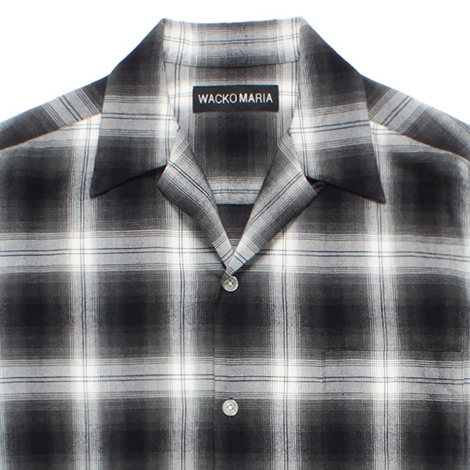 WACKO MARIA OMBRE CHECK OPEN COLLAR SHIRT S/S ( TYPE-2