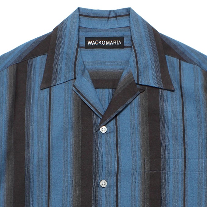 WACKO MARIA OMBRE STRIPED OPEN COLLAR SHIRT S/S | LOCKSTOCK/STLIKE