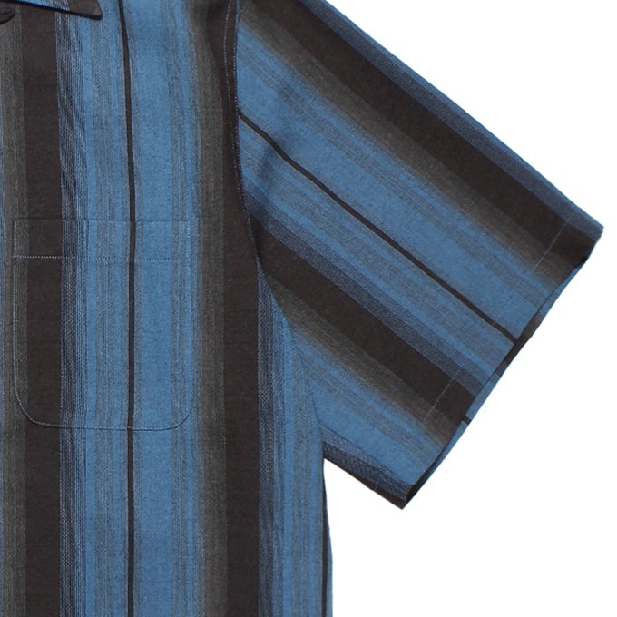WACKO MARIA OMBRE STRIPED OPEN COLLAR SHIRT S/S | LOCKSTOCK/STLIKE