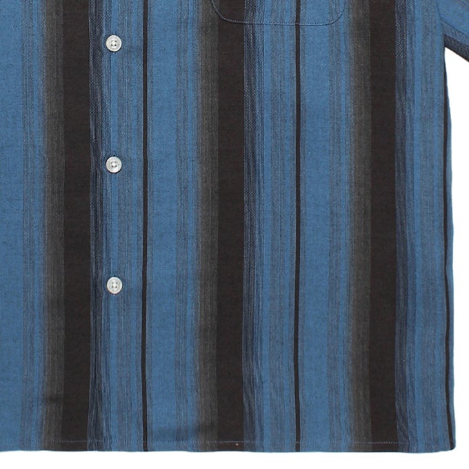 WACKO MARIA OMBRE STRIPED OPEN COLLAR SHIRT S/S | LOCKSTOCK/STLIKE
