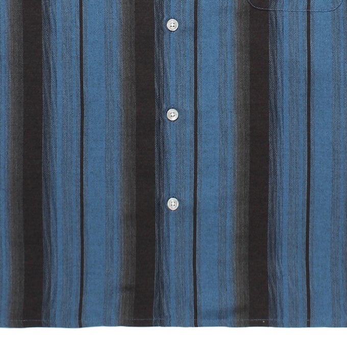 WACKO MARIA OMBRE STRIPED OPEN COLLAR SHIRT S/S | LOCKSTOCK/STLIKE