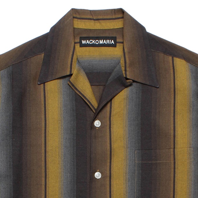 WACKO MARIA OMBRE STRIPED OPEN COLLAR SHIRT S/S | LOCKSTOCK/STLIKE