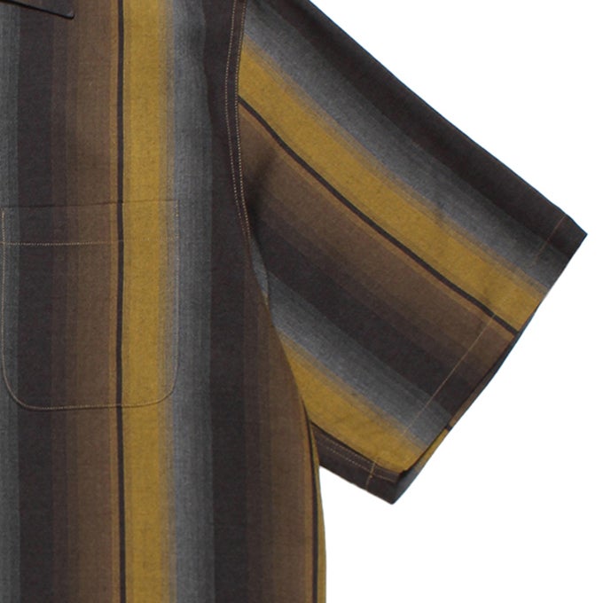 WACKO MARIA OMBRE STRIPED OPEN COLLAR SHIRT S/S | LOCKSTOCK/STLIKE
