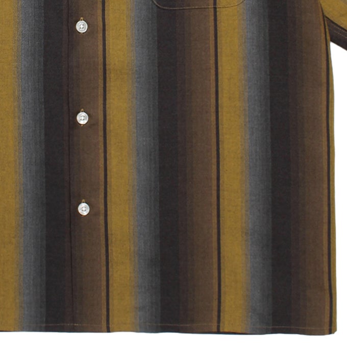 WACKO MARIA OMBRE STRIPED OPEN COLLAR SHIRT S/S | LOCKSTOCK/STLIKE