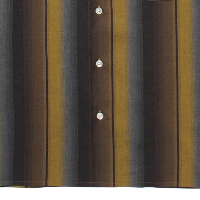 WACKO MARIA OMBRE STRIPED OPEN COLLAR SHIRT S/S | LOCKSTOCK/STLIKE