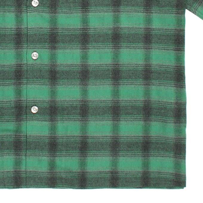 WACKO MARIA OMBRE CHECK OPEN COLLAR SHIRT S/S ( TYPE-3