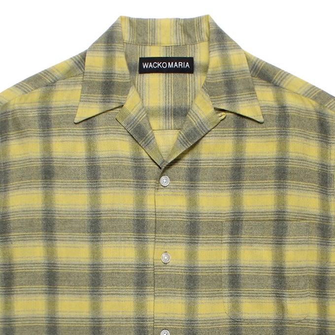 WACKO MARIA OMBRE CHECK OPEN COLLAR SHIRT S/S ( TYPE-3