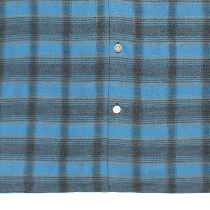 WACKO MARIA OMBRE CHECK OPEN COLLAR SHIRT S/S ( TYPE-3