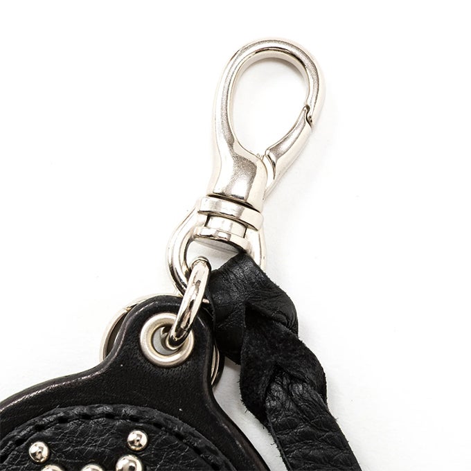 CALEE COLOR STONE STUDS LEATHER KEY RING | LOCKSTOCK/STLIKE
