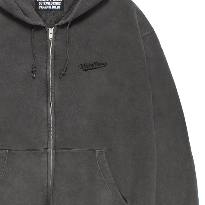 WACKO MARIA WASHED MIDDLE WEIGHT FULL ZIP HOODED SWEAT SHIRT