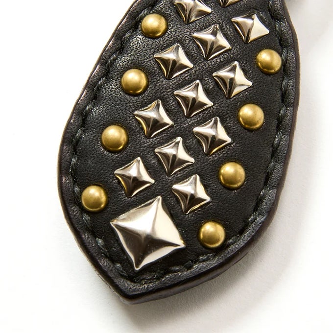 CALEE STUDS LEATHER RUGGED KEY RING | LOCKSTOCK/STLIKE