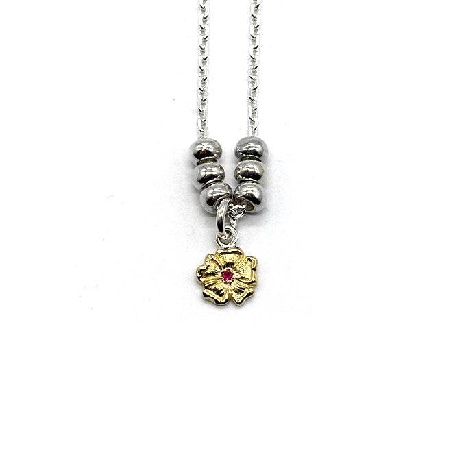LARRY SMITH 18K GOLD ROSE PENDANT 