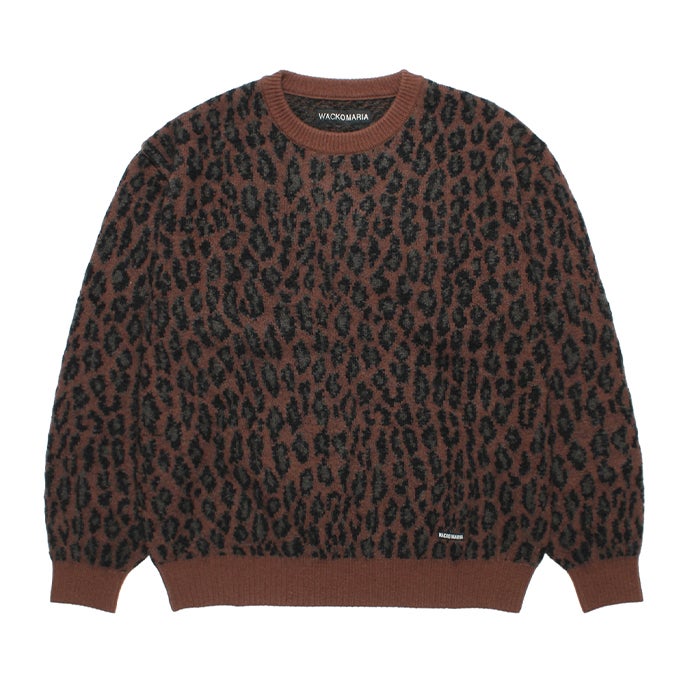 WACKO MARIA LEOPARD MOHAIR JACQUARD CREW NECK SWEATER | LOCKSTOCK